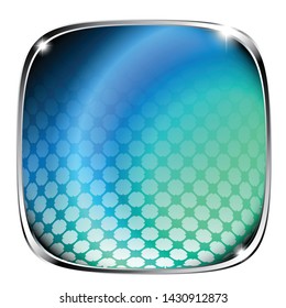 Blue rounded square textured background with a silver frame, with space for your text. Vector illustration.