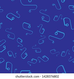 Blue Route location icon isolated seamless pattern on blue background. Map pointer sign. Concept of path or road. GPS navigator.  Vector Illustration