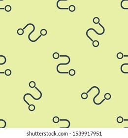 Blue Route location icon isolated seamless pattern on yellow background. Map pointer sign. Concept of path or road. GPS navigator.  Vector Illustration