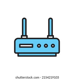 Ilustración del vector de iconos del router azul