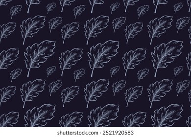 Blue royal color leaf seamless pattern. Leaf pattern for textile and paper print.