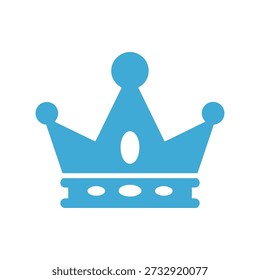 A blue royal crown icon featuring a clean flat design style, perfect for use as a premium logo, gaming avatar, or mobile app UI element