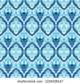 Blue Royal pattern. Seamless vector background