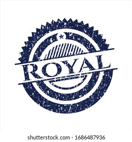 Blue Royal rubber seal with grunge texture