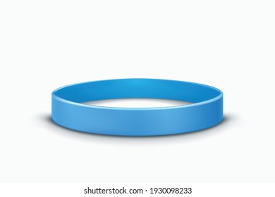 blue rubber band lying on white back