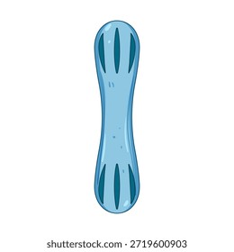 Blue rubber pet bone toy illustrating durability and fun for canine chewing, offering a playful item for dog recreation and active engagement on a white background