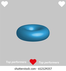 Blue rubber ring, vector illustration
