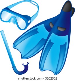 Blue rubber scuba tools