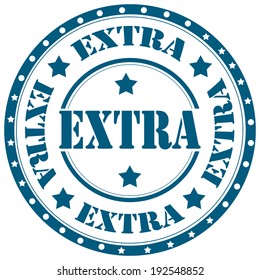 Blue rubber stamp with text Extra,vector illustration
