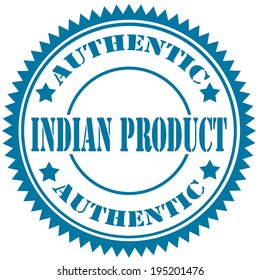 Blue rubber stamp with text Indian Product