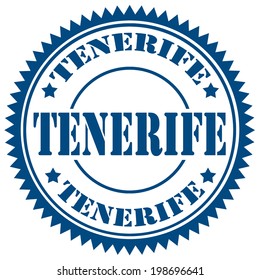Blue rubber stamp with text Tenerife,vector illustration