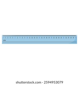 blue ruler 30cm. measuring tool. vector illustration