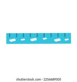 blue ruler icon. Flat isolated illustration of rule vector icon