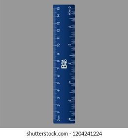 Blue ruler icon. Realistic illustration of blue ruler vector icon for web design