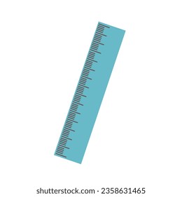 Blue ruler isolated on white illustration