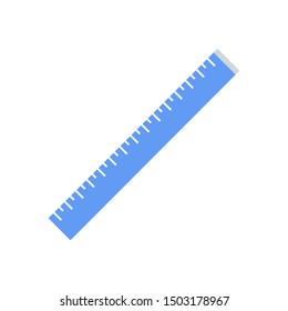 blue ruler line icon in flat style isolated. Vector Symbol illustration.