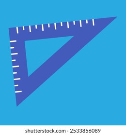 blue ruler triangle vector illustration