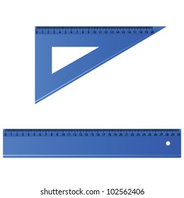 blue ruler vector art illustration on white background