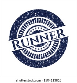 Blue Runner distressed rubber texture