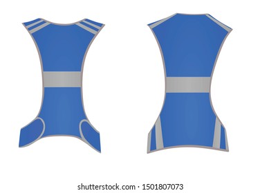 Blue running reflective vest. vector illustration