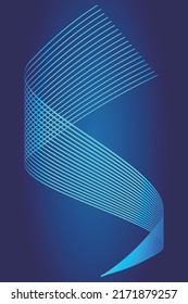 Blue S shape curved beautiful smooth texture lines texture background