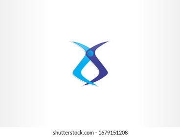 Blue S / SS Vector Logo Design Concept