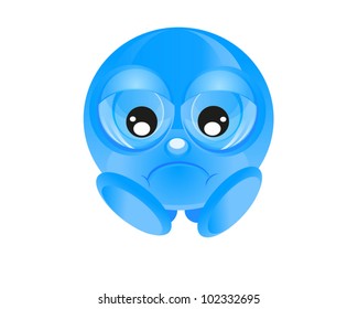 blue sad ball