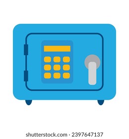 blue safe box vector isolated