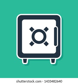 Blue Safe icon isolated on green background. The door safe a bank vault with a combination lock. Reliable Data Protection. Vector Illustration Blue Safe icon isolated on green background. The door safe a bank vault with a combination lock. Reliable Data Protection. Vector Illustration