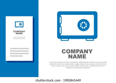 Blue Safe icon isolated on white background. The door safe a bank vault with a combination lock. Reliable Data Protection. Logo design template element. Vector