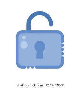 blue safe padlock isolated icon