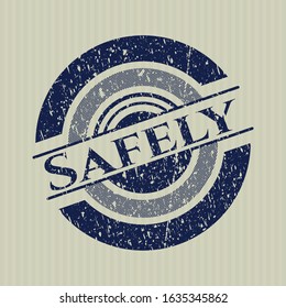 Blue Safely rubber grunge seal