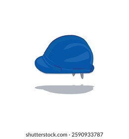 Blue safety helmet for electricians and technical operators. Essential protective gear for construction, electrical work, and industrial safety.