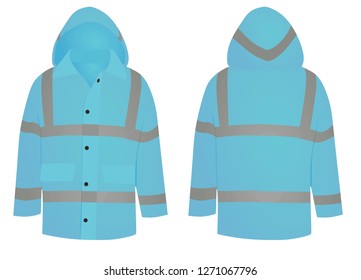 Blue  safety jacket. vector illustration