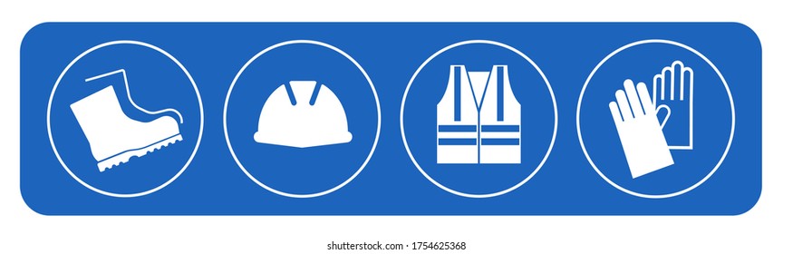 blue safety sign on white background