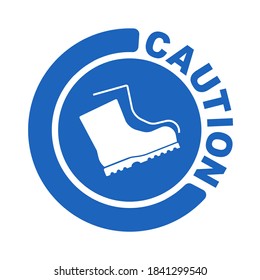 blue safety sign on white background