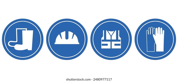 blue safety sign on white background, Vector Safety Sign