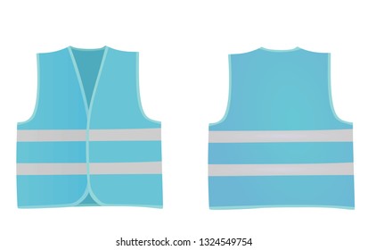 Blue safety vest. vector illustration
