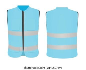 Blue safety vest. vector illustration
