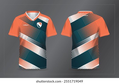 sálvia azul e camisa de esporte laranja para futebol e modelo de camisa de futebol