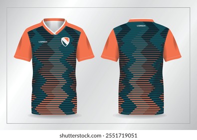 sálvia azul e camisa de esporte laranja para futebol e modelo de camisa de futebol