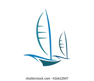 blue sail boat sea ocean navy marine image vector