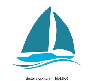 blue sail boat sea ocean navy marine image vector