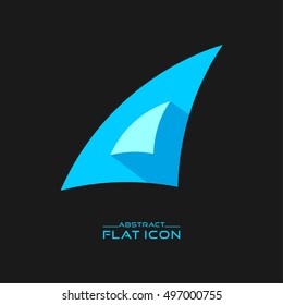 Blue Sail Icon. Abstract Flat Icon. Vector Eps.10