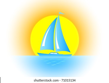 Blue sailboat