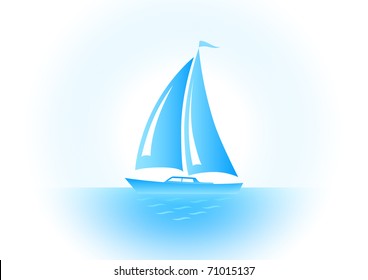 Blue sailboat