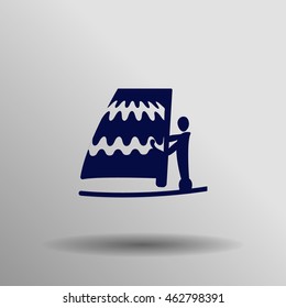 blue Sailing icon button logo symbol concept high quality on the gray background