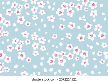 blue sakura vector hand drawn design seamless blue