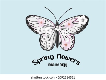 blue sakura vector hand drawn design