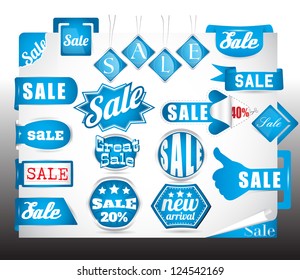 blue sale labels set